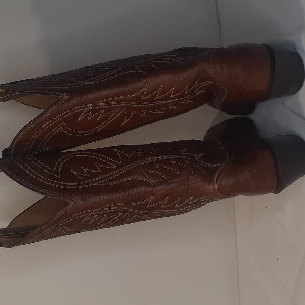 Tony Lama Western Leather Boots - Picture 2 of 6